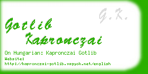 gotlib kapronczai business card